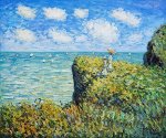Cliff Walk At Pourville II - Oil Painting Reproduction On Canvas