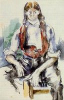 Boy in a Red Vest III - Paul Cezanne Oil Painting