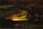 Evening on the Prarie - Albert Bierstadt Oil Painting