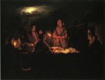 The Night Market - Petrus Van Schendel Oil Painting