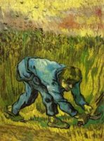 Reaper with Sickle (after Millet) - Vincent Van Gogh Oil Painting