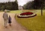 The Park on the Caillebotte Property at Yerres - Gustave Caillebotte Oil Painting