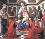 Madonna and Child with Six Saints (Sant'Ambrogio Altarpiece) - Sandro Botticelli oil painting