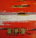 Abstract oil painting - Main red - Warm colors - 100% hand made