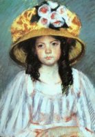 Girl in a Large Hat - Oil Painting Reproduction On Canvas