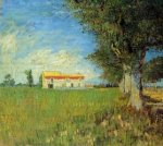 Farmhouse in a Wheat Field - Vincent Van Gogh Oil Painting