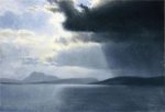 Approaching Thunderstorm on the Hudson River - Albert Bierstadt Oil Painting