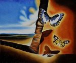 Landscape With Butterflies II - Oil Painting Reproduction On Canvas