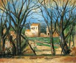 Trees and House - Paul Cezanne Oil Painting