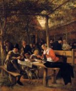 The Garden outside an Inn - Jan Steen oil painting