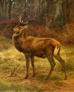 Stag in an Autumn Landscape - Rosa Bonheur Oil Painting