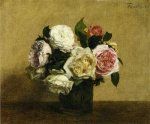 Roses 15 - Henri Fantin-Latour Oil Painting