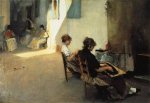 Venetian Bead Stringers - John Singer Sargent Oil Painting