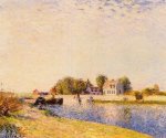 The Dam on the Loing-Barges - Oil Painting Reproduction On Canvas