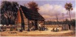 Negro Cabin with Palm Tree - William Aiken Walker Oil Painting
