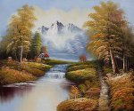 North View of Mountains - Oil Painting Reproduction On Canvas