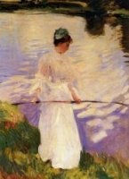 Violet Fishing - Oil Painting Reproduction On Canvas