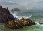 Seal Rocks, Pacific Ocean, California - Albert Bierstadt Oil Painting
