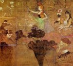 La Goulue Dancing - Henri De Toulouse-Lautrec Oil Painting