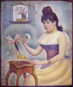 Young Woman Powdering Herself - Oil Painting Reproduction On Canvas
