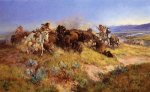 Buffalo Hunt No.40 - Charles Marion Russell Oil Painting