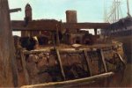 Wharf Scene with - Albert Bierstadt Oil Painting