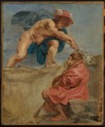 Mercury and a Sleeping Herdsman - Peter Paul Rubens oil painting