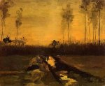 Landscape at Dusk - Vincent Van Gogh Oil Painting