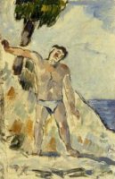 Bather with Arms Spread - Paul Cezanne oil painting