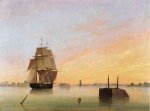 View on the Delaware II - Thomas Birch Oil Painting