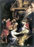 Adoration of the Shepherds 3 - Peter Paul Rubens oil painting