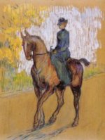 Side-Saddle - Henri De Toulouse-Lautrec Oil Painting