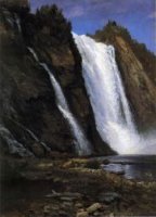 Waterfall - Albert Bierstadt Oil Painting