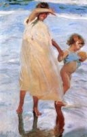 The Two Sisters - Joaquin Sorollay Bastida Oil Painting