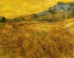 Wheat Field with Reaper and Sun - Vincent Van Gogh Oil Painting