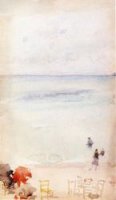 Note in Opal-The Sands, Dieppe - James Abbott McNeill Whistler Oil Painting