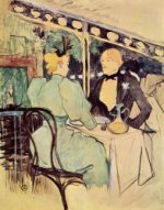 Aux Ambassadeurs, Gens Chics - Henri De Toulouse-Lautrec oil painting