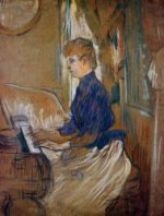 At the Piano-Madame Juliette Pascal in the Salon of the Chateau de Malrome - Oil Painting Reproduction On Canvas