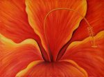 Golden Hibiscus (Right) - Oil Painting Reproduction On Canvas