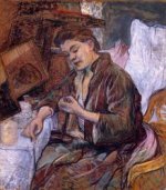 La Toilette: Madame Fabre - Henri De Toulouse-Lautrec Oil Painting