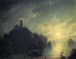 Moonlight and Lighthouse - Oil Painting Reproduction On Canvas