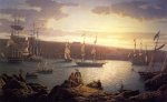 Royal Naval Vessels off Pembroke Dock, Milford Haven - Robert Salmon Oil Painting