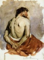Back of a Male Figure - William Merritt Chase Oil Painting