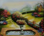 Gardens Beyond Autumn Gate - Oil Painting Reproduction On Canvas