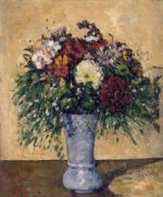 Flowers in a Blue Vase - Paul Cezanne Oil Painting
