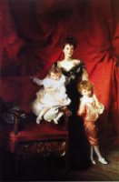 Mrs. Cazalet and Children, Edward and Victor - John Singer Sargent Oil Painting