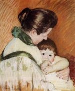 Sleepy Thomas Sucking His Thumb - Mary Cassatt oil painting,