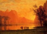 Sundown at Yosemite - Albert Bierstadt Oil Painting