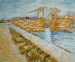 Langlois Bridge at Arles with Road Alongside the Canal - Oil Painting Reproduction On Canvas