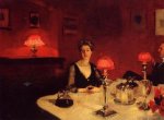 A Dinner Table at Night - John Singer Sargent Oil Painting